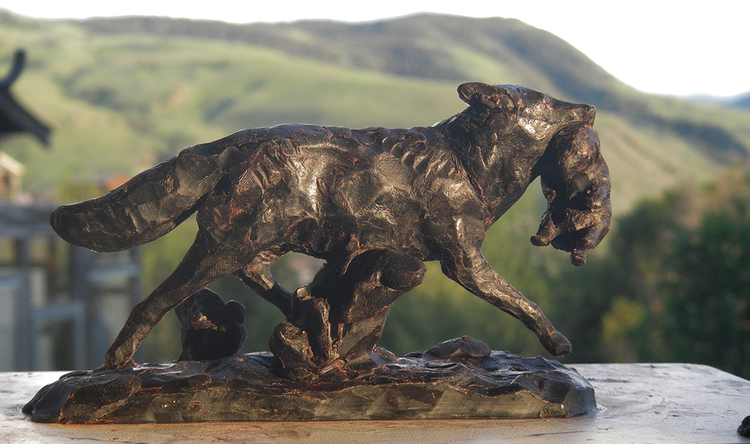 "Those Who Remain" Yellowstone bison herd sculpture by George Bumann