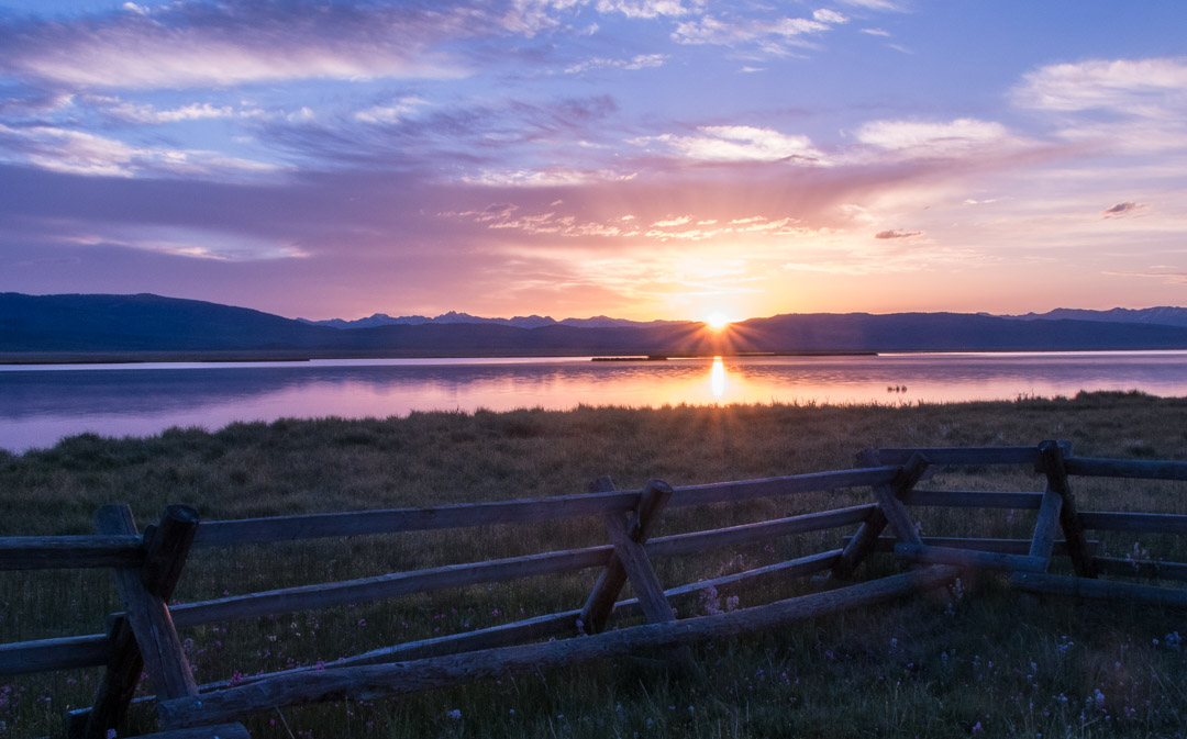 Sunset over the river