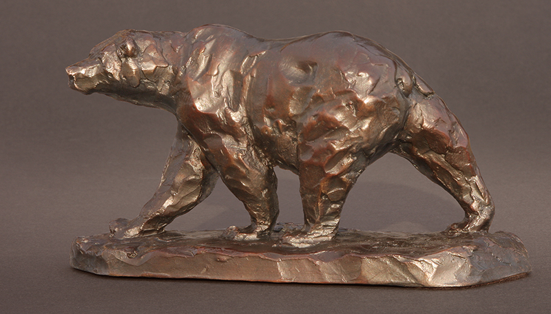 "Scarface" Yellowstone grizzly bear sculpture by George Bumann