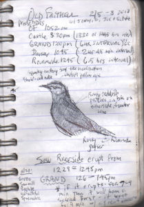 a page from George Bumann's field journal