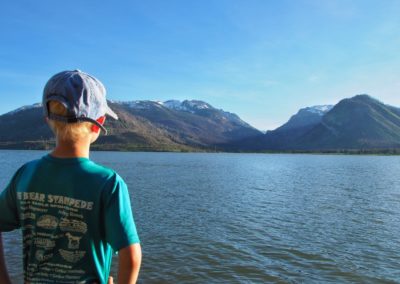 Boy looking at Jackson Lake in Grand Teton National Park