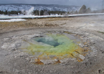 Colorful thermal feature at Old Faithful