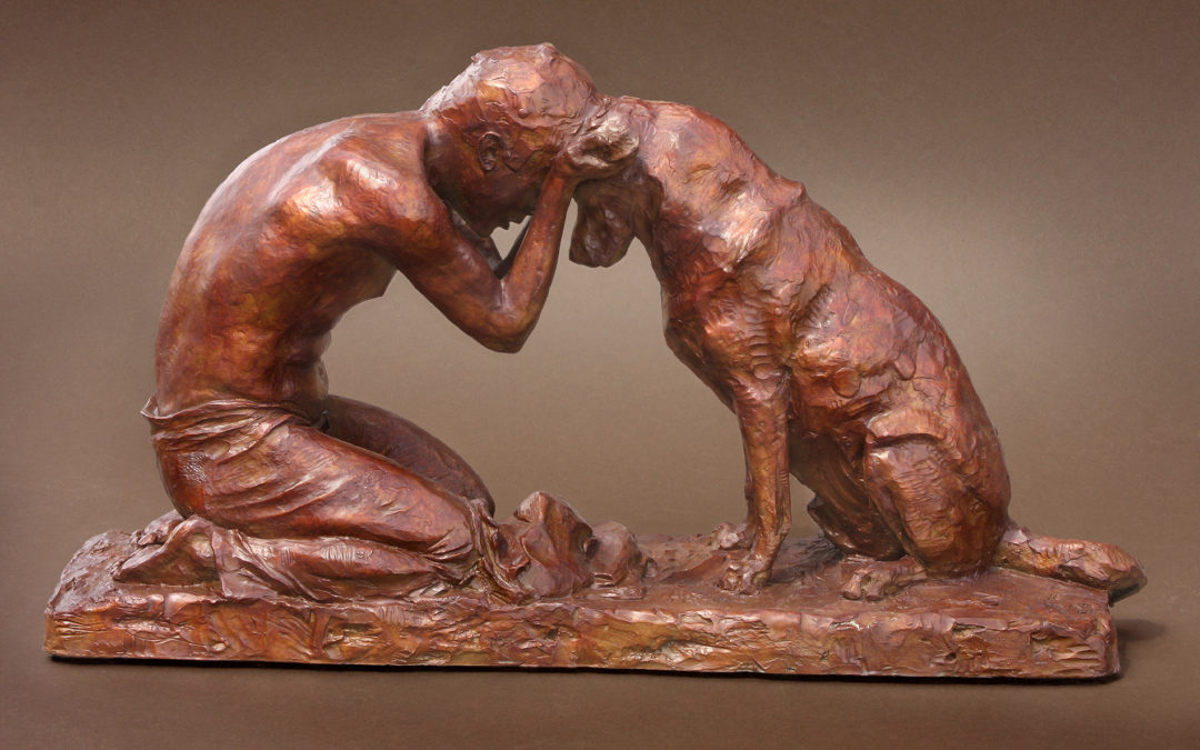 Quiet Moments bronze Labrador sculpture George Bumann