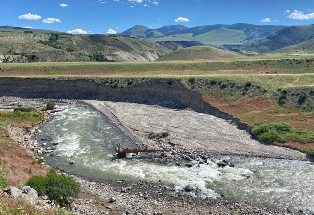 historic yellowstone flood along the Gardner River